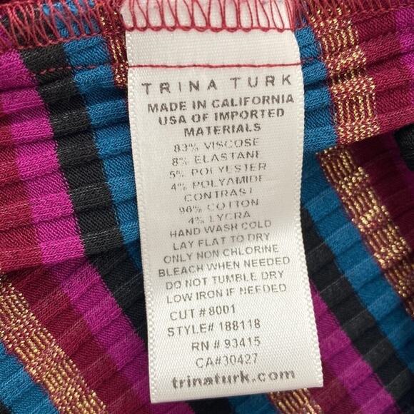 Tina Turk Ribbed Multi colored Colored Top Long Sleeve - Picture 9 of 11